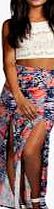 boohoo Boho Print Side Slit Maxi Skirt - multi azz05959