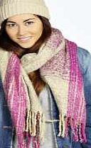 boohoo Boucle Check Oversize Tartan Scarf - pink azz16214