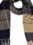 boohoo Boucle Check Scarf - blue azz13757