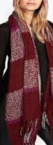 boohoo Boucle Large Check Oversize Scarf - wine azz16213