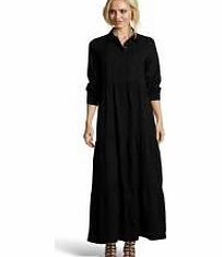 Boutique Mia Tiered Crepe Maxi Shirt Dress -