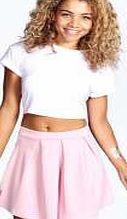 boohoo Box Pleat Colour Pop Skater Skirt - blush azz34744
