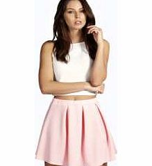 boohoo Box Pleat Skater Skirt - baby pink azz10831