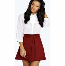 boohoo Britney Front Detail Pleated A Line Mini Skirt -
