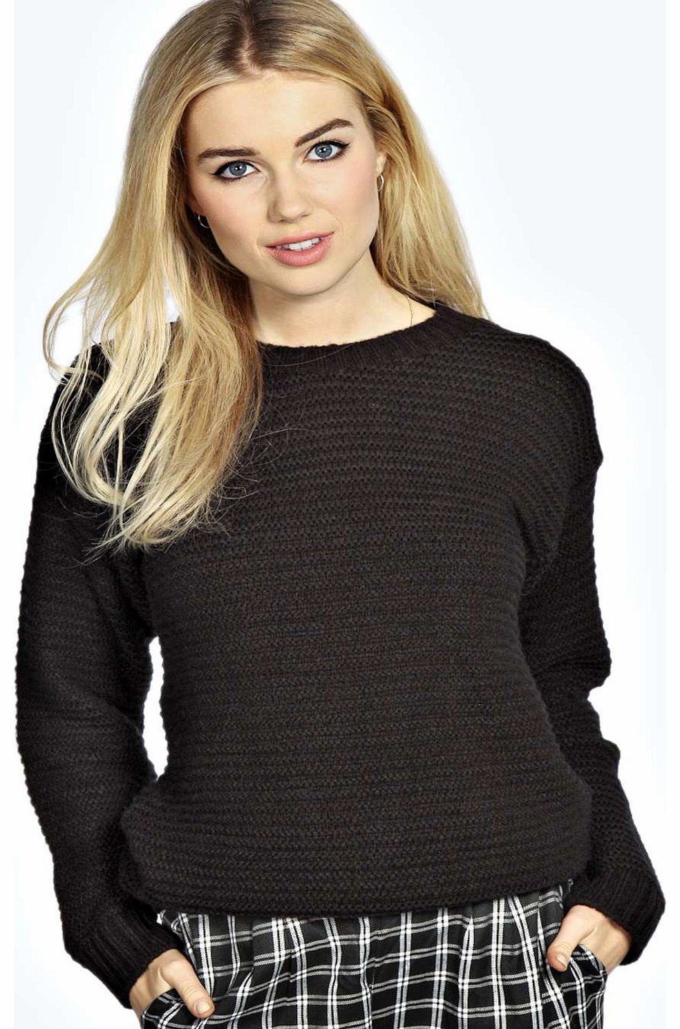 boohoo Britney Garta Soft Knit Jumper - black azz16815