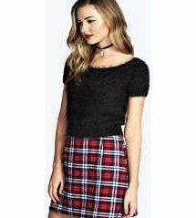 boohoo Brushed A-line Mini Skirt - red azz16851