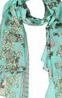 boohoo Butterfly Border Lightweight Scarf - mint azz07540
