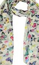 boohoo Butterfly Lightweight Scarf - cream azz04370