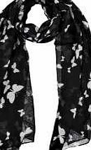 boohoo Butterfly Scarf - black azz04372