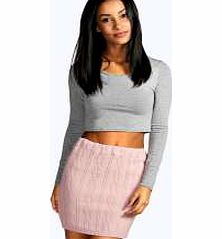 boohoo Cable Knitted Mini Skirt - pink azz08369