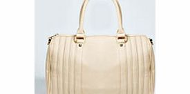 Cameron Stud Trim Panelled Barrel Bag - stone