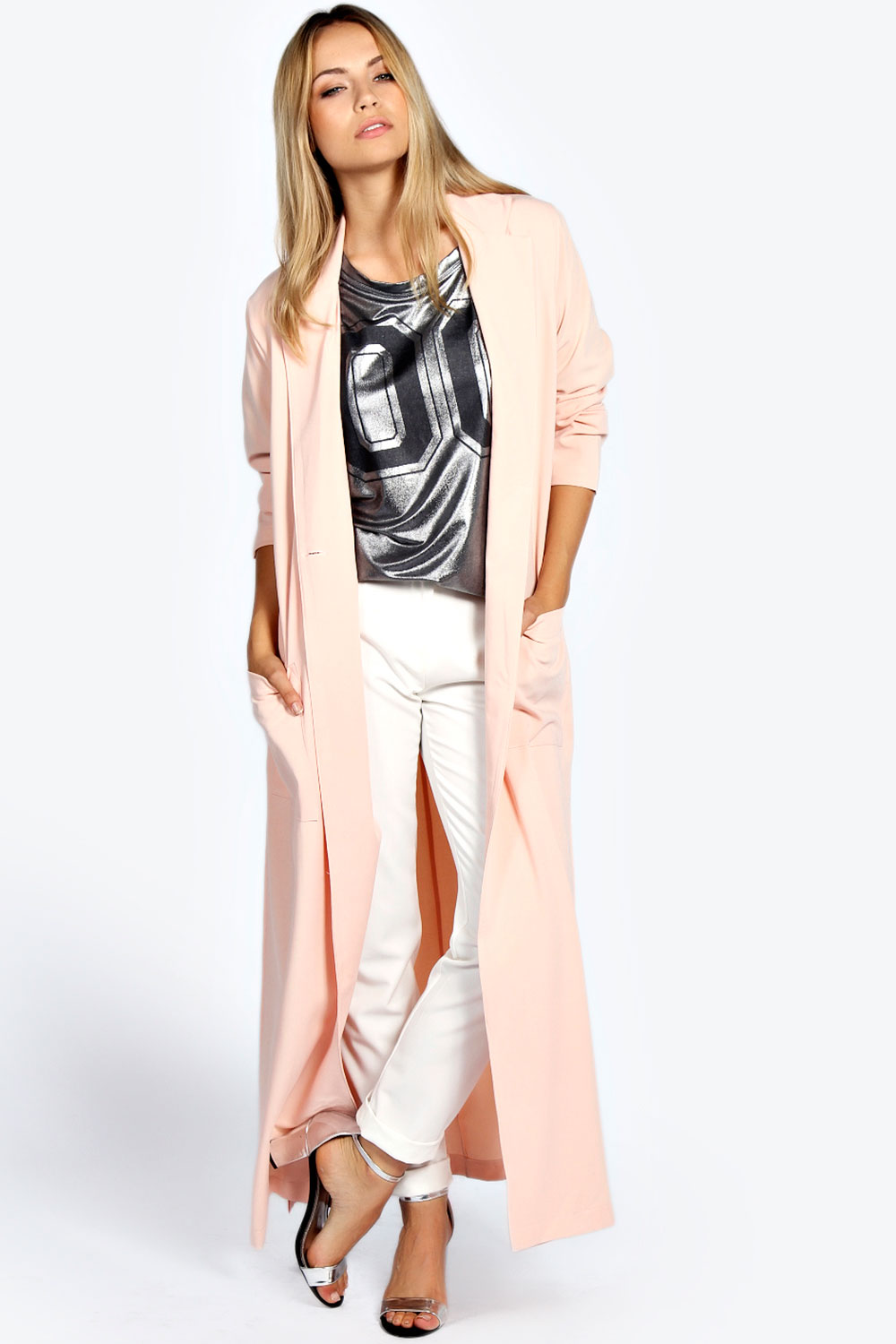 Camille Duster Coat - blush azz23489