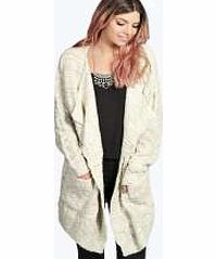 boohoo Candice Cable Waterfall Soft Knit Cardigan -