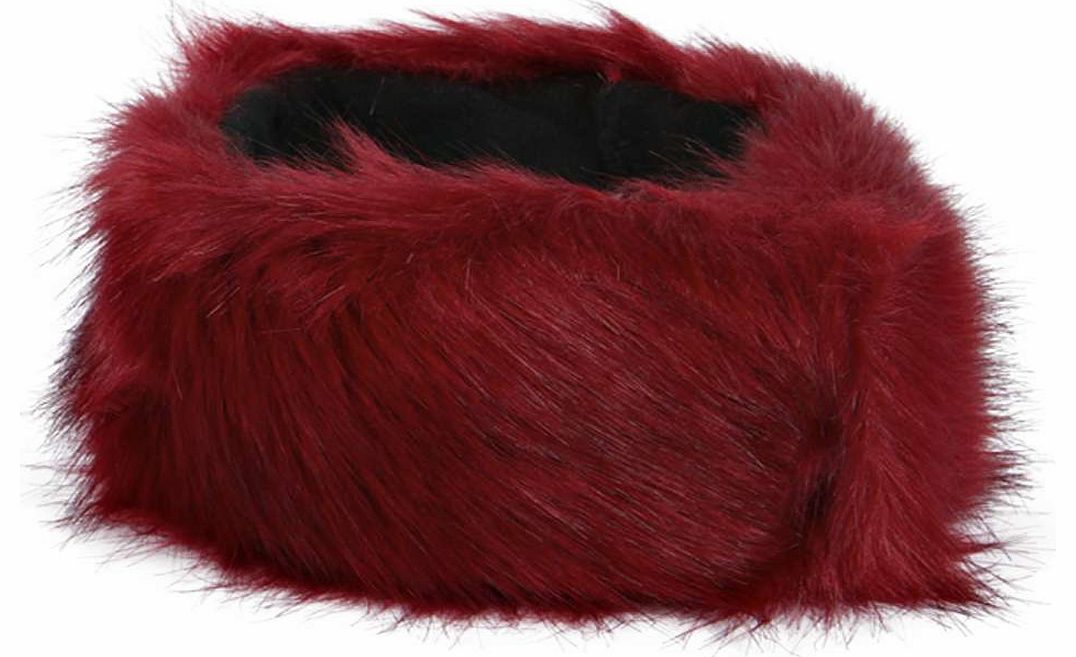 boohoo Carla Longpile Faux Fur Headband - red azz16194
