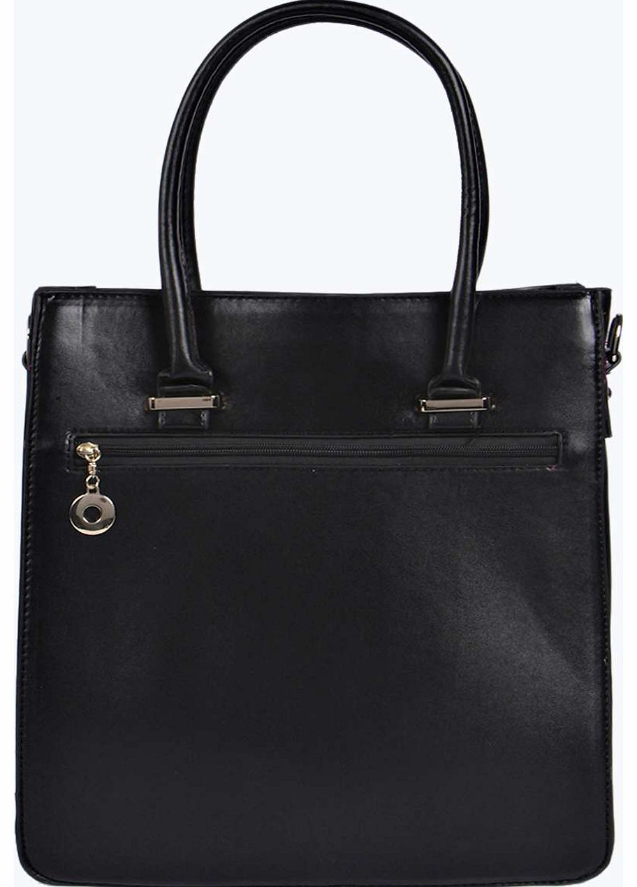 boohoo Carly Structured Shopper Day Bag - black azz16052