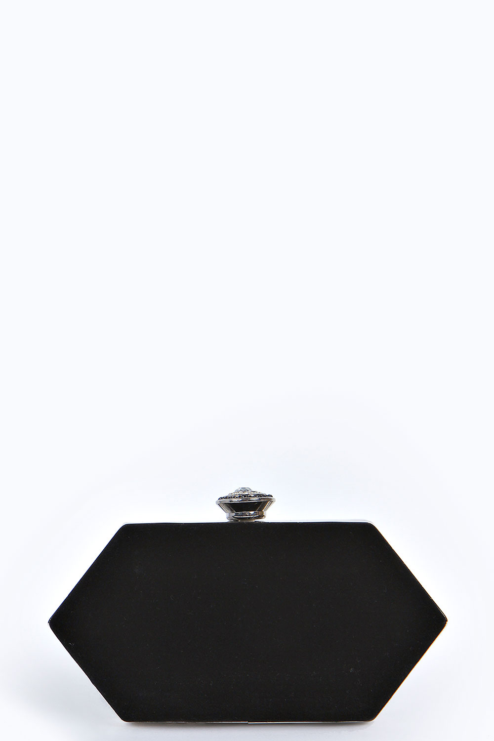 boohoo Caroline Velvet Embellished Box Clutch -