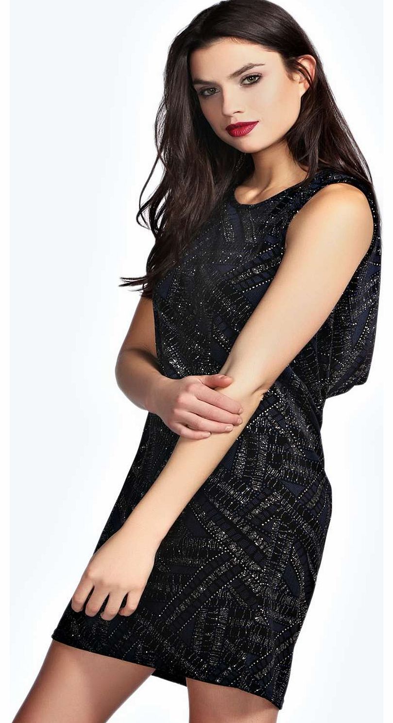 boohoo Carrie Velvet Open Back Slouchy Dress - black