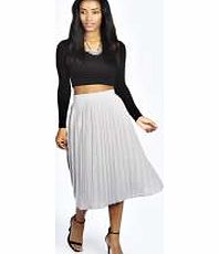 boohoo Casey Pleated Midi Skirt - grey azz19843