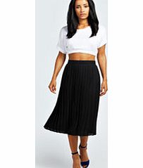 boohoo Casey Pleated Woven Midi Skirt - black azz32159