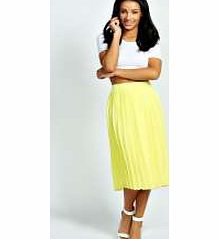 boohoo Casey Pleated Woven Midi Skirt - yellow azz32159