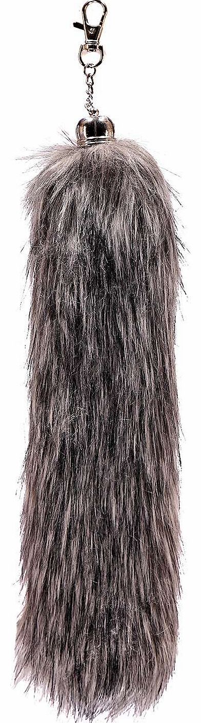 Cassie Faux Fur Bag Keyring - grey azz17456