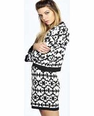 boohoo Cassie Geometric Patterned Knitted Skirt -