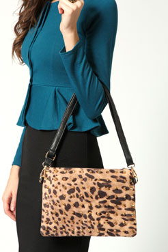boohoo Cassie Leopard Studded Bag Female