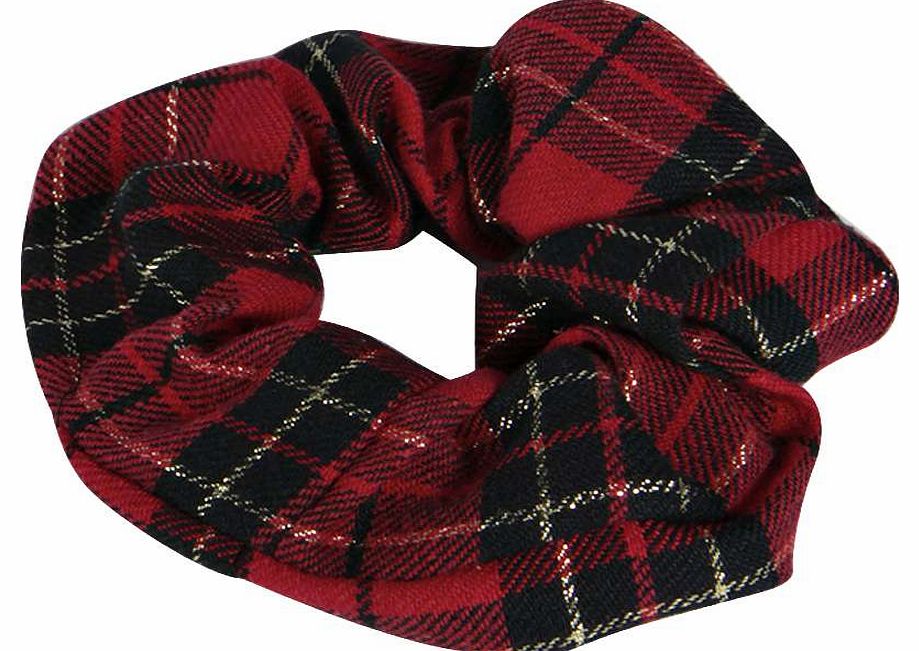 boohoo Cassie Tartan Scrunchie With Lurex - red azz14732