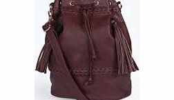 boohoo Catherine Plait and Tassel Detail Duffle Bag -