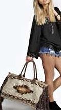 boohoo Catilin Aztec Tassel Weekend Bag - multi azz09929