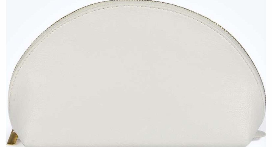 Charlie Faux Leather Make Up Wash Bag - white
