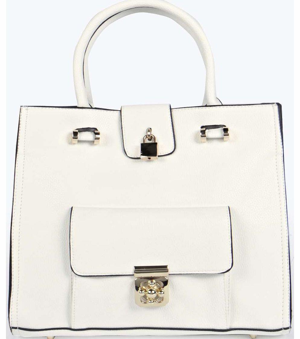 Charlotte Pocket Front Shopper Day Bag - white