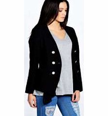 boohoo Charlotte Waterfall Blazer - black azz23026