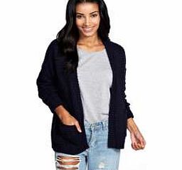 boohoo Chloe Laguna Bobble Knit Cardigan - navy azz22593