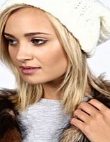 boohoo Chunky Rib Boyfriend Beanie Hat - white azz22431