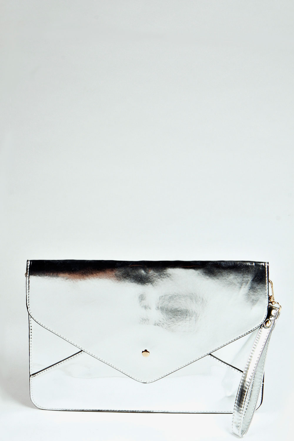 boohoo Ciara Metallic Envelope Clutch Bag -