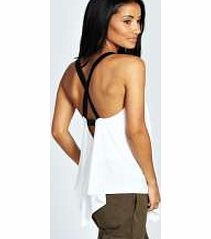 boohoo Claire Strappy Cami - white azz25453