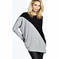 Claire Tonal Diagonal Panel Kimono Sleeve Top -