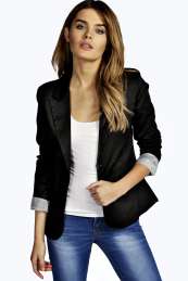 Colour Block Blazer - black azz47328