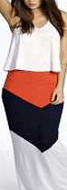 boohoo Colour Block Maxi Skirt - orange azz08563