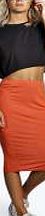 boohoo Colour Block Midi Skirt - orange azz05523