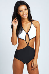 boohoo Colour Block Swimsuit - multi azz37548