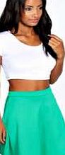 boohoo Colour Pop Skater Skirt - emerald azz34745
