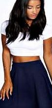 boohoo Colour Pop Skater Skirt - navy azz34745