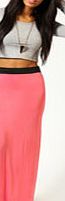 boohoo Contrast Waistband Jersey Maxi Skirt -