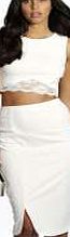boohoo Curve Hem Marcella Pencil Skirt - ivory azz06961