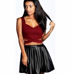 boohoo Cut Out Bralet - wine azz21301
