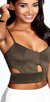 boohoo Cut Out Detail Bralet - khaki azz34563
