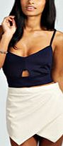 boohoo Cut Out Detail Bralet - navy azz34563
