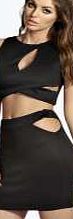 boohoo Cut Out Side Mini Skirt - black azz06309